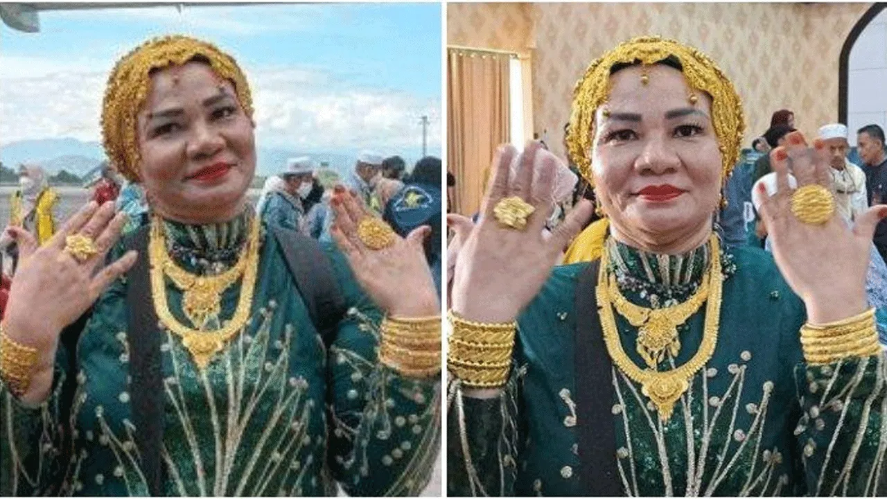 Gaya Mengkilap Jemaah Haji Indonesia Pulang dari Tanah Suci: Busana Hebring dan Emas Mewah!